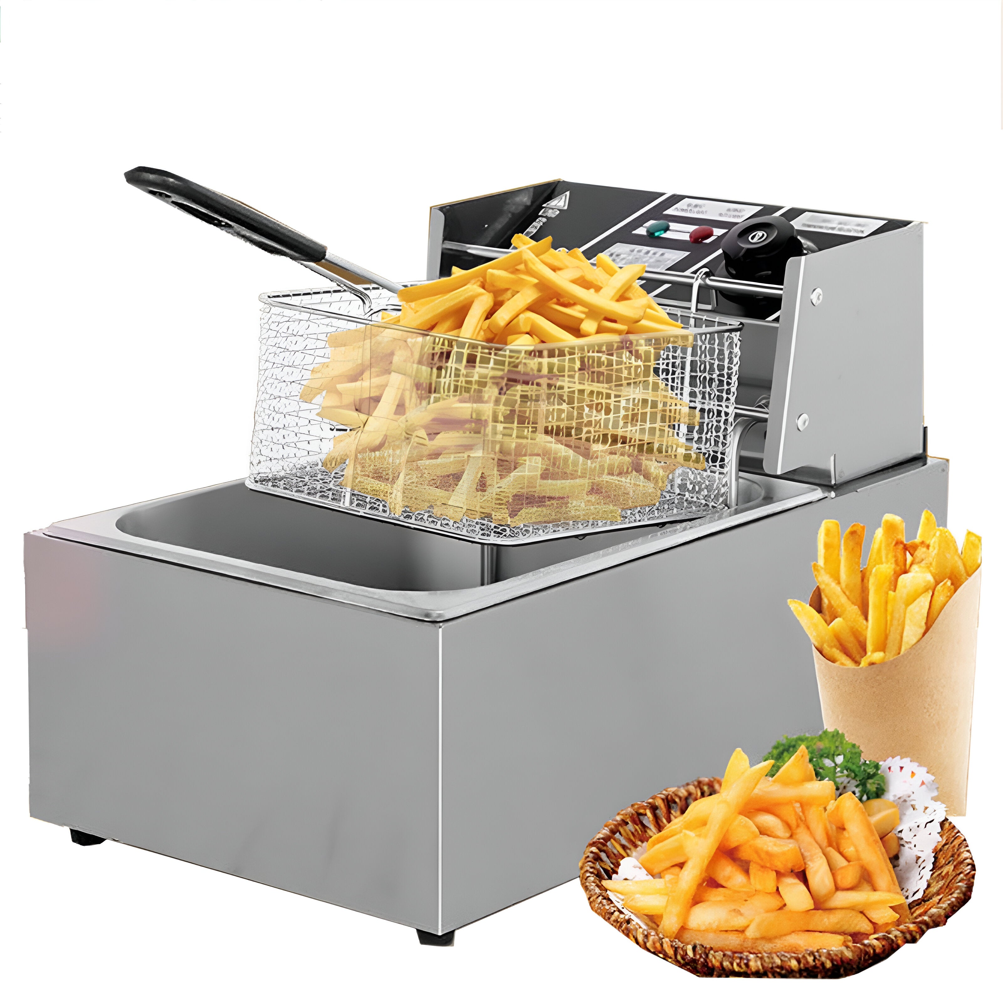 10L Bench Top Commercial Electric Deep Fryer Single Stainless Steel AU 2500W 10L Bench Top Commercial Electric Deep Fryer Single Stainless Steel AU 2500W